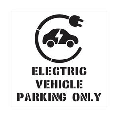 View more details about Spectrum Electric Vehicle Parking Only with Floor Symbol Stencil 1000x1000mm