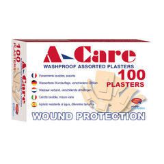 View more details about A-Care Assorted Size Washproof Plasters (Pack of 100)