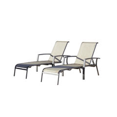 View more details about COSCO Serene Adjustable Sun Loungers Brown (Pack of 2)