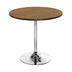 View more details about Jemini D800 x H740mm Walnut/Chrome Small Bistro Trumpet Table