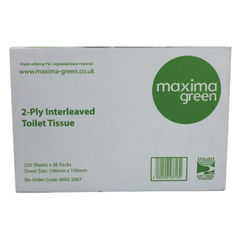 View more details about Maxima Green 2-Ply Toilet Tissues (Pack of 36)