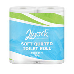 View more details about 2Work White 3-Ply Luxury Quilted Toilet Rolls (Pack of 40)