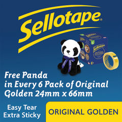 View more details about Sellotape Original Golden 24mm x 66m Tapes (Pack of 6)