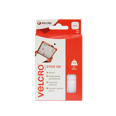 View more details about Velcro Stick On Squares 25mm White (Pack of 24)