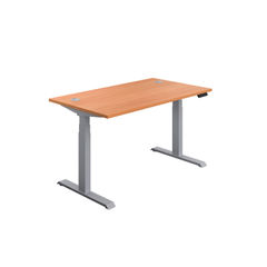 View more details about Jemini 1400x800mm Beech/Silver Sit Stand Desk