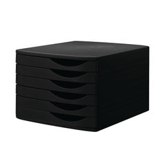 View more details about Jalema 6 Desktop Plastic Drawers Set Black