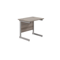 View more details about Jemini 800x600mm Grey Oak/Silver Single Rectangular Desk