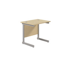 View more details about Jemini 800x600mm Maple/Silver Single Rectangular Desk