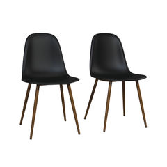 View more details about Copley Plastic Dining Chair Black (Pack of 2)