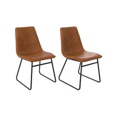 View more details about Bowden Upholstered Moulded Chair Caramel Maple (Pack of 2)