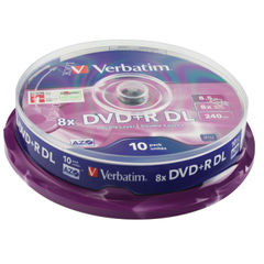 View more details about Verbatim Double Layer 8.5GB 8x DVD+R Discs (Pack of 10)