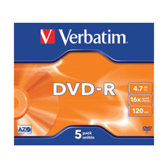 View more details about Verbatim 4.7GB 16x Speed Jewel Case DVD-R (Pack of 5)