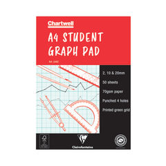View more details about Clairefontaine Chartwell 2/10/20mm Graph Pad A4 50 Leaf