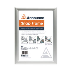 View more details about Announce Silver A4 Snap Frame
