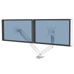 View more details about Fellowes White Platinum Series Dual Monitor Arm