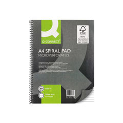 View more details about Q-Connect Ruled Margin Spiral Soft Cover Notebook 160 Pages A4 (Pack of 5)