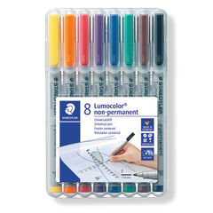 View more details about Staedtler Lumocolor Assorted Universal Pens (Pack of 8)