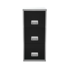 View more details about Pierre Henry 3 Drawer Maxi Filing Cabinet A4 930 x 400 x 400mm Silver/Black