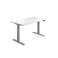 View more details about Jemini 1400x800mm White/Silver Sit Stand Desk