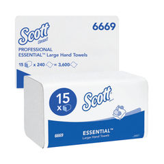 View more details about Scott Professional Essential White Large Hand Towels (Pack of 15)