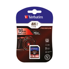 View more details about Verbatim 16GB Premium U1 SDHC Memory Card