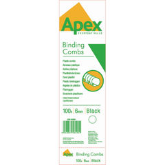 View more details about Fellowes Apex 6mm Black Plastic Binding Comb (Pack of 100)