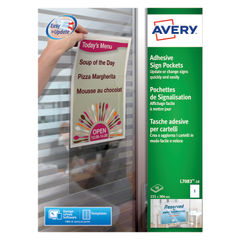 View more details about Avery Adhesive Sign Pockets A4 Transparent (Pack of 10)