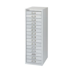 View more details about Bisley H860mm Silver 15 Drawer Filing Cabinet