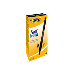 View more details about BIC SoftFeel Black Clic Medium Ballpoint Pens - (Pack of 12)