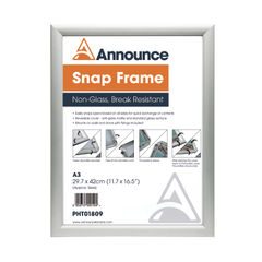 View more details about Announce A3 Silver Snap Frame