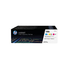 View more details about HP 128A CMY Laserjet Toner Cartridges (Pack of 3) - CF371AM