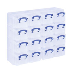 View more details about Really Useful Plastic Storage Box 16 Compartments Clear