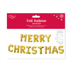 View more details about Eurowrap Xmas Foil Let Balloon Gold (Pack of 6)