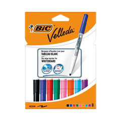 View more details about BIC Velleda 1741 Assorted Drywipe Marker (Pack of 8)