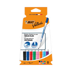 View more details about BIC Velleda 1721 Assorted Fine Drywipe Markers (Pack of 8)