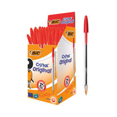 View more details about BIC Cristal Red Medium Ballpoint Pen (Pack of 50)