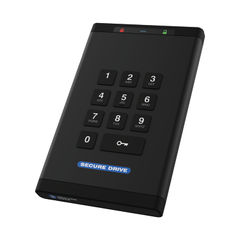 View more details about SecureDrive KP Hardware Encrypted External Portable Hard Drive 4TB with Keypad SD-KP-20-BL4000