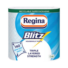 View more details about Regina Blitz Household Towels 3-Ply Twin-Pack 70 Sheets Per Roll
