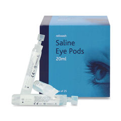 View more details about Reliance Medical Saline Eye Wash Pods 20ml (Pack of 25)