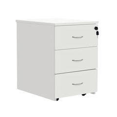 View more details about Serrion H525mm Eco 18 White 3 Drawer Mobile Pedestal