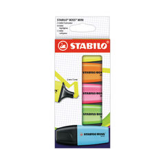 View more details about STABILO BOSS Mini Highlighter Pens Card Wallet Assorted (Pack of 5)