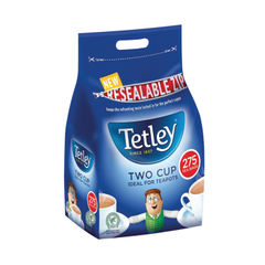 View more details about Tetley Two Cup Tea Bags (Pack of 275)