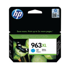 View more details about HP 963XL High Capacity Cyan Ink Cartridge - 3JA27AE