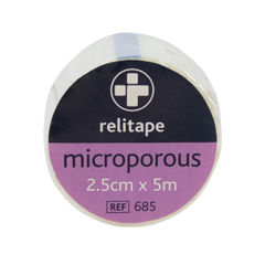 View more details about Reliance Medical Relitape Microporous Tape 2.5cmx5m (Pack of 12)
