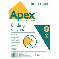 View more details about Fellowes Apex A4 Clear Lightweight Binding Cover (Pack of 100)