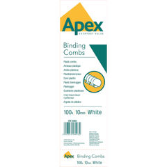 View more details about Fellowes Apex 10mm White Plastic Binding Comb (Pack of 100)