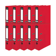 View more details about Pukka Brights A4 Red Lever Arch File (Pack of 10)