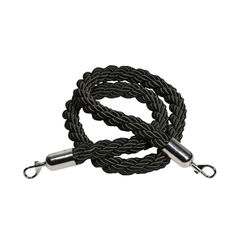 View more details about Rope 25x1500mm Black With Chrome Clips