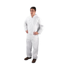 View more details about Single Use Non-Woven Coverall Medium 40-44 Inch White