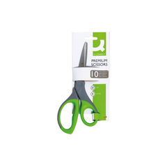 View more details about Q-Connect Premium Ergonomic Scissors 210mm Stainless Steel Blades Green/Grey Han